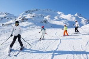 Family skiing in La Parva - Santiago Ski Resort